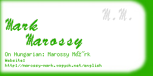 mark marossy business card